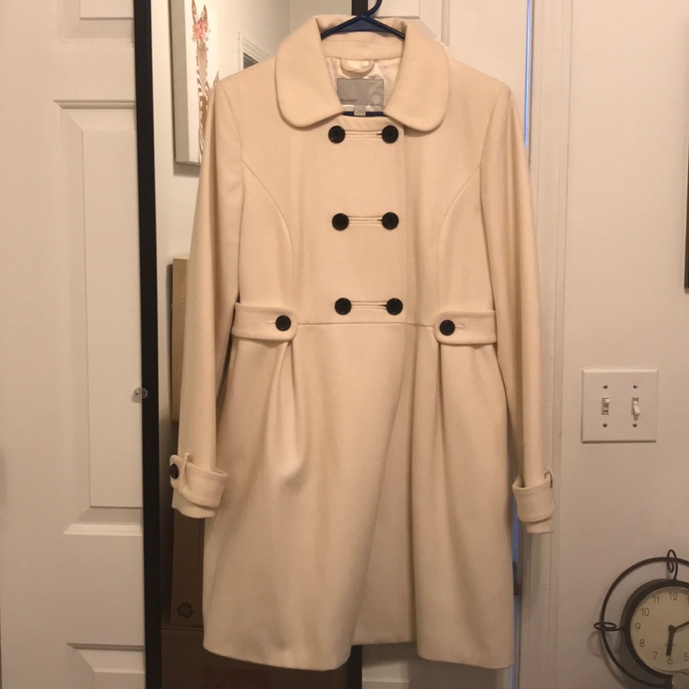 Cream winter pea coat